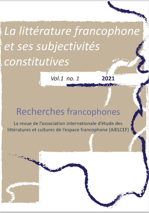 Recherches Francophones, n° 1 : 