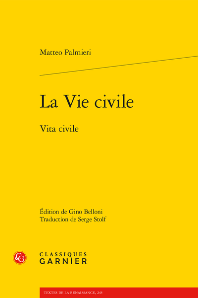 Matteo Plamieri, La Vie civile. Vita civile, éd. Gino Velloni