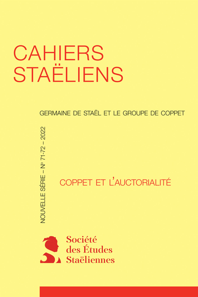 Cahiers staëliens, n° 71-72 : 