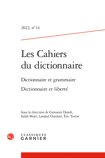 Les Cahiers du dictionnaire, n° 14 : 