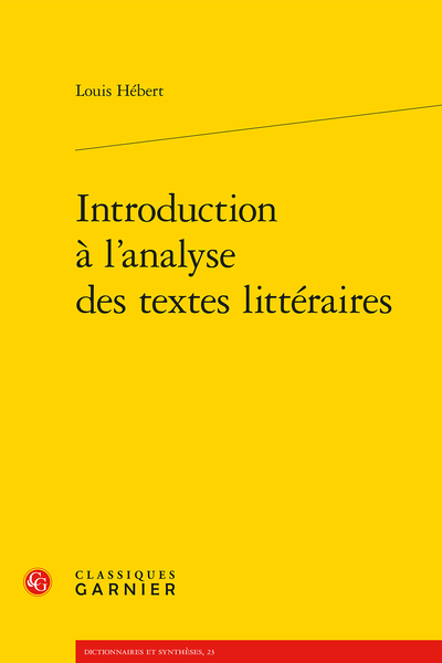 Louis Hébert, Introduction à l'analyse des textes littéraires