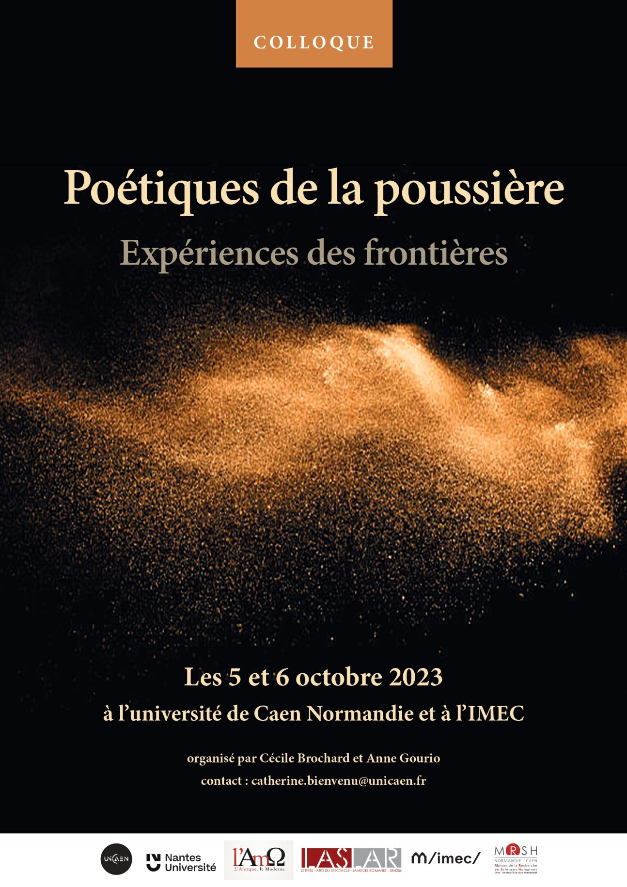 Symposium on the Poetics of Dust and Experiences of Borders at University of Caen in 2023