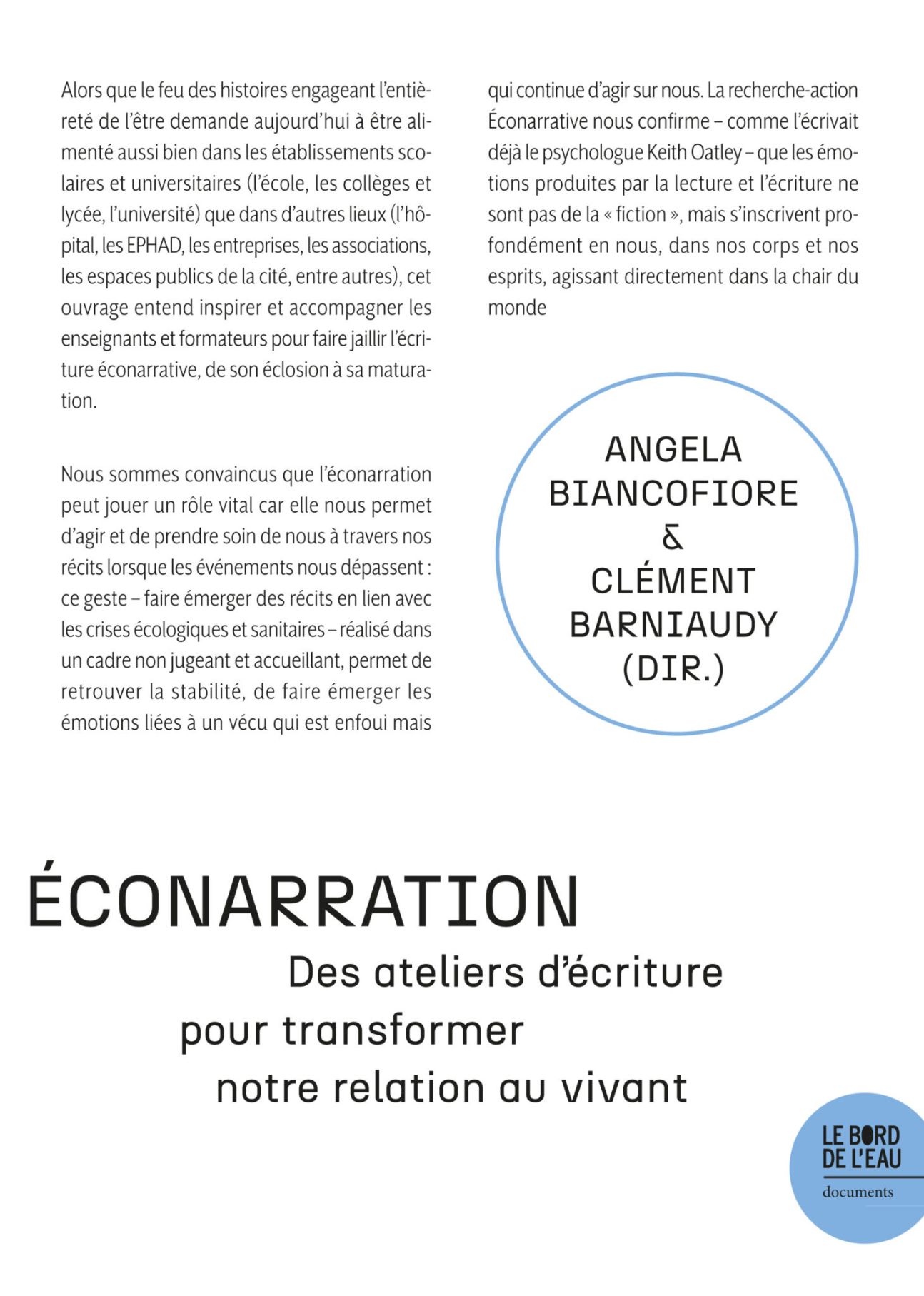 Angela Biancofiore, Clément Barniaudy, Éconarration. Des ateliers d’écriture pour transformer notre relation au vivant