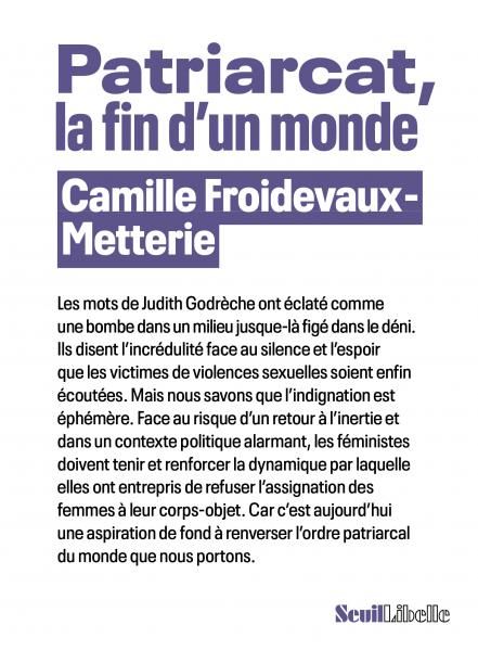 Camille Froidevaux-Metterie, Patriarcat, la fin d'un monde