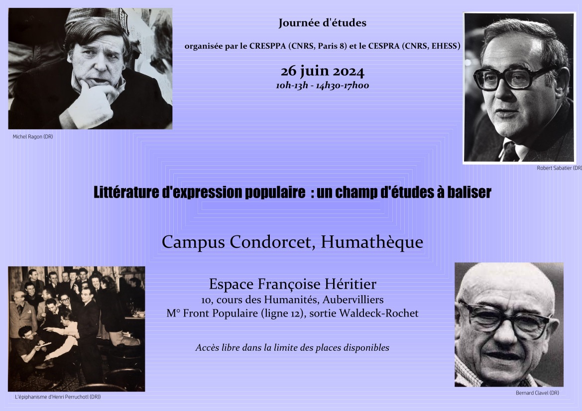 Littérature d'expression populaire : un champ d'études à baliser (Campus Condorcet, Aubervilliers)