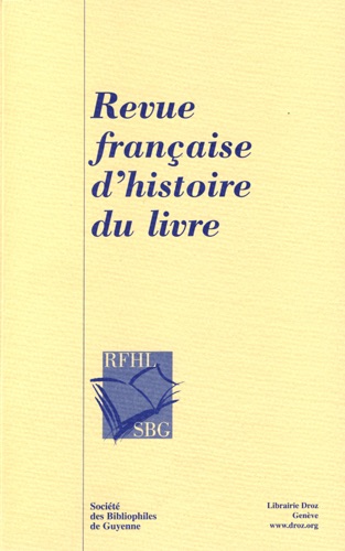 Revue française d'histoire du livre, n° 145 (2024)