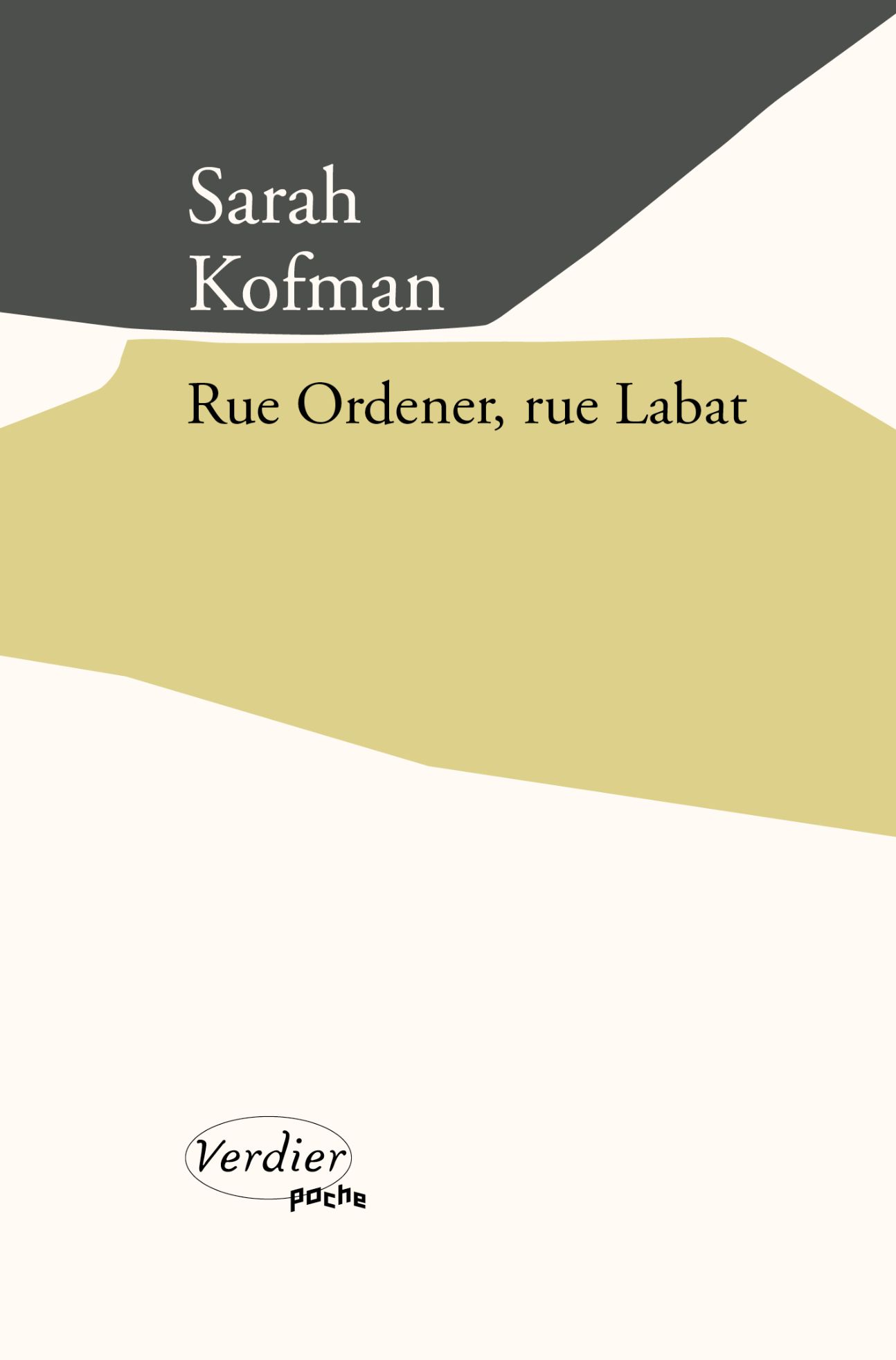 Sarah Kofman, Rue Ordener, rue Labat (rééd.)