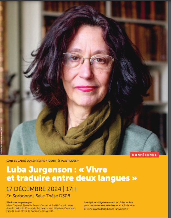 Luba Jurgenson : Vivre et traduire entre deux langues (Séminaire 