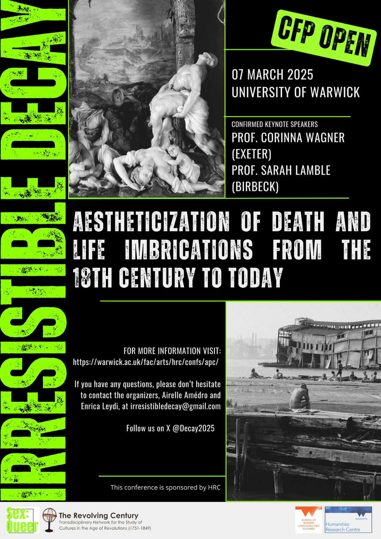 Irresistible Decay. Discourses of Death in Life from the 18th Century to Today (Univ. of Warwick)