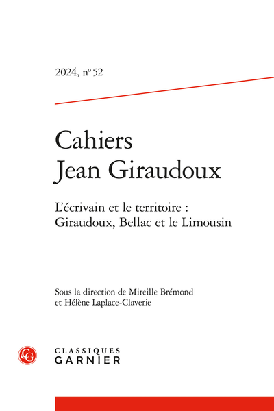 Cahiers Jean Giraudoux 2024, n° 52 : 